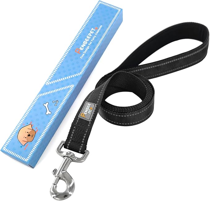 6 FT Basic Dog Leash for Small Dogs,Black | Padded Handle,Metal D-Ring,Heavy Duty Nylon Webbing, for Walking & Training - Image 6