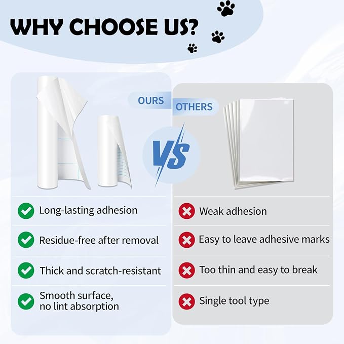 Cat Scratch Furniture Protector Set, Single-Sided Couch Protector from Cats Claws, Cat Anti Scratch for Furniture, Cats Scratching, Couch, 2 Rolls(196.8"X15.8" + 118.1"X7.9") with 50 Twist Pins - Image 5