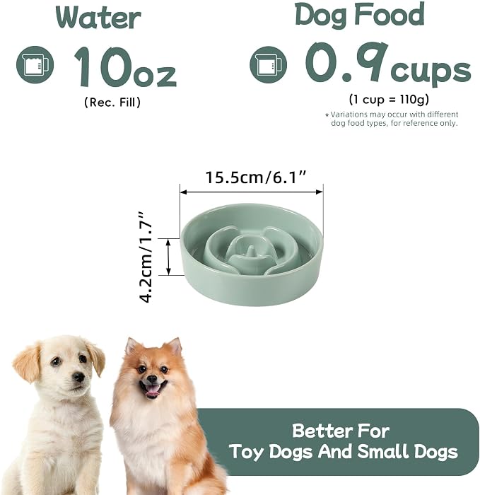 Havniva Dog Bowls Slow Feeder, Ceramic Slow Feeder Dog Bowls for Fast Eater | 0.9 Cups Dog Food Bowl Puzzle Feeder, Slow Feeding Bowls for Small Breed, Non-Slip Base, Anti-Choking - Image 2
