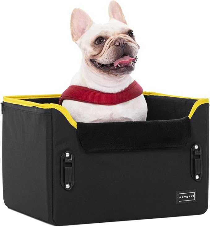 PETSFIT Small Dog Car Seat – Patented Safety Buckles – Safety Tether – Foldable Travel Dog Booster Car Seat Reduces Anxiety & Road Trips – Stable Frame, Soft Cushion, Fits Front/Back Seat - Image 9