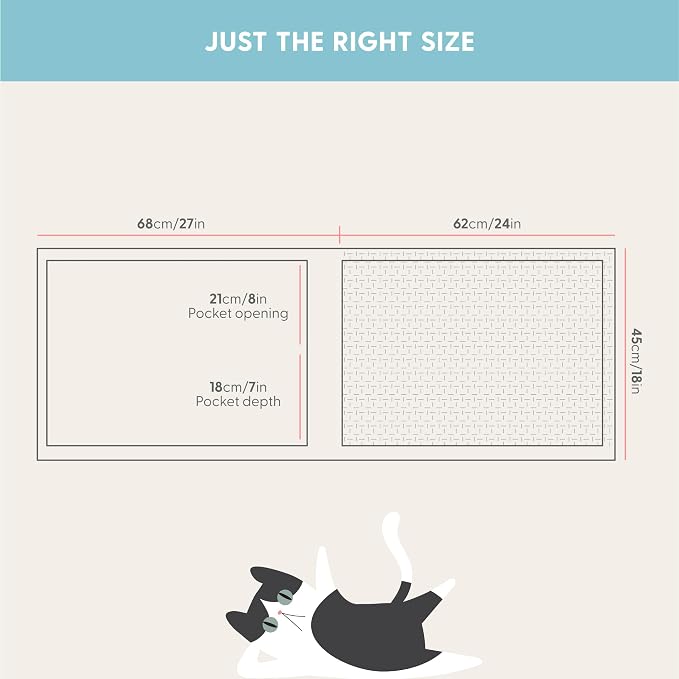 The Cat Ladies Cat Scratch Furniture Protector Mat - Couch Protector from Claws - Anti Scratch Furniture Protectors from Cats Scratching - Sisal Scratcher Pad with Pocket - Dark Grey - Image 8