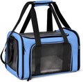 Pet Carrier Soft-Sided for Small Dogs & Cats, Foldable Airline Approved Pet Travel Carrier with Breathable Mesh, Washable Cushion & Shoulder Strap, Portable Puppy Cat Carrier Bag (Blue, 19.7*13*13) by Unknown