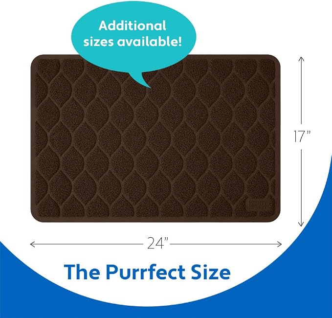 MIGHTY MONKEY Waterproof BPA Free Cat Litter Box Trapping Mat, Easy Clean Floors, Textured Backing, Soft on Sensitive Kitty Paws, Cats Accessories, Less Waste, Stays in Place, 24x17, Chocolate - Image 6
