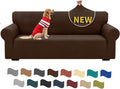 XINEAGE Stretch Jacquard Sofa Cover, Non Slip Sofa Slipcover for Dog | High-Stretch Fabric. Wear-Resistant, Pet Friendly. Easy Install & Washable for Living Rooms, Offices.Coffee by XINEAGE