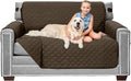 Sofa Shield® Couch Loveseat Slip Cover for Dogs with Strap, Chocolate | Reversible Furniture Protector, Stain and Tear Resistant Cushion Cover, Machine Washable Slipcover for Pets, Cats 70 inch by SofaShield
