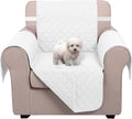 U-NICE HOME Reversible Recliner Chair Covers, White | 23''Armchair Cover for dogs Washable, Pet Friendly, Elastic Straps, Water Repellent, Diamond Quilted by U-NICEHOME
