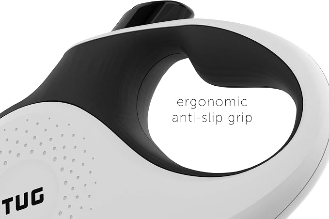 TUG XL Retractable Dog Leash, 26 ft (Extra Large, White) | 360° Tangle-Free Retraction, 26 ft Tape, Quick Thumb Lock, Anti-Slip Handle, For Dogs Under 110 lbs - Image 4