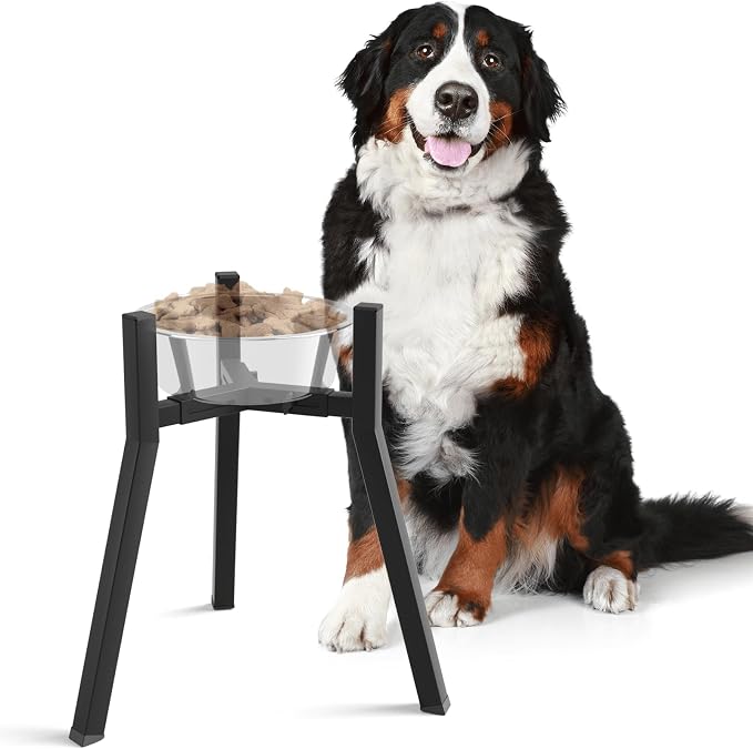 SHAINFUN Raised Dog Bowl Stand, Adjustable Width 8.3-12.6", Single Elevated Food Water Holder, Bowl Not Included by SHAINFUN