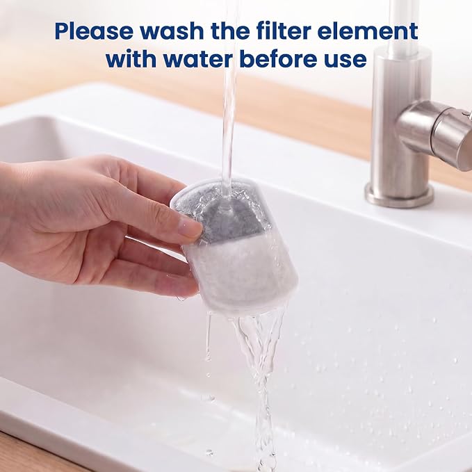 Cat Water Fountain Filter, 6 Pack Replacement Filters & 6 Pack Sponges for 74oz/2.2L & 135oz/4L Stainless Steel Cat Fountain, Pet Water Dispenser Filter - Image 5