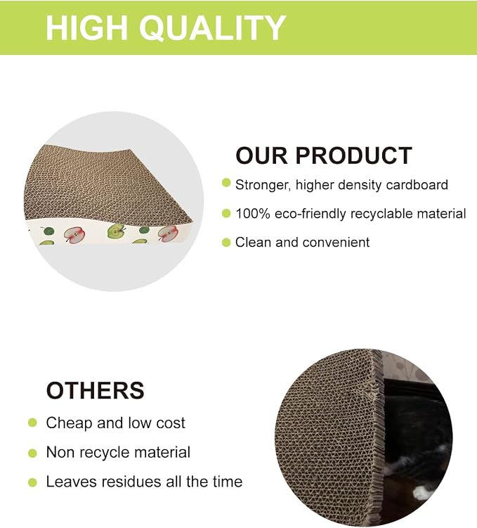 6 Pack Cat Scratching Board, Double-Sided Usability, with Catnip | Corrugate Cat Scratcher for Indoor Cats, Cat Scratch Pad with Premium Scratch Textures Design, Cardboard Cat Scratcher, 6pcs - Image 5