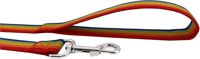 Nylon Dog Training Leash, Traction Rope, 4Ft /5 Foot /6 Feet Long, 5/8 inch 3/4 Inch 1 Inch Wide, for Small and Medium Dogs (Rainbow, 1'' x 15 FT) - Image 3