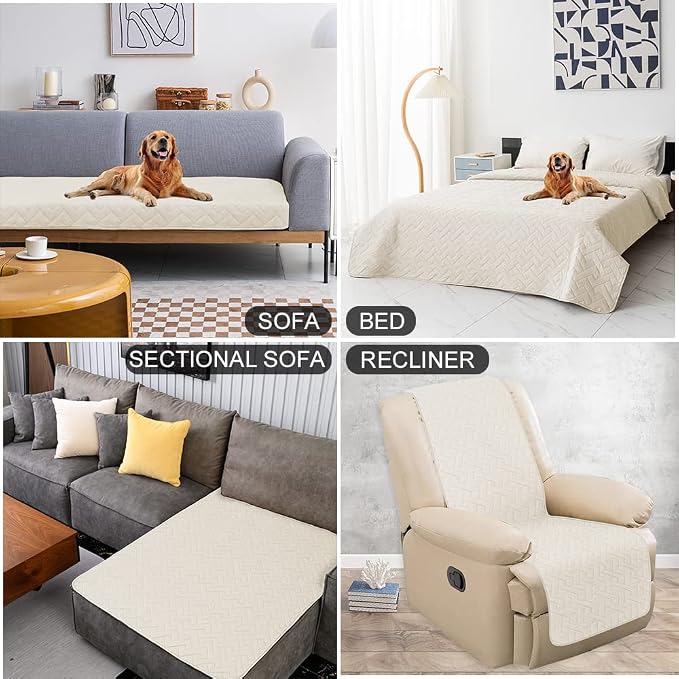 fuguitex Waterproof Dog Bed Cover Couch Cover, Anti-Slip Cat Mat Pet Pad Blanket for Sofa Chair Recliner Furniture Protrctor - Image 6