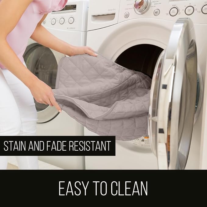 Sofa Shield® Couch Small Recliner Slip Cover with Strap, Light Taupe | Reversible Furniture Protector, Stain and Tear Resistant Cushion Cover, Machine Washable Slipcover for Pets, Cats 70 inch - Image 8