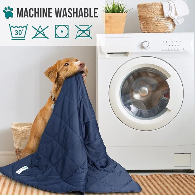 PetAmi Premium Cooling Dog Blanket | Lightweight Fluffy Pet Throw Blanket Bed Cover for Dogs, Cat, Puppies | Pet Blanket Furniture Protector Couch Sofa | Reversible Fuzzy Cozy | 29x40, Navy Blue - Image 5
