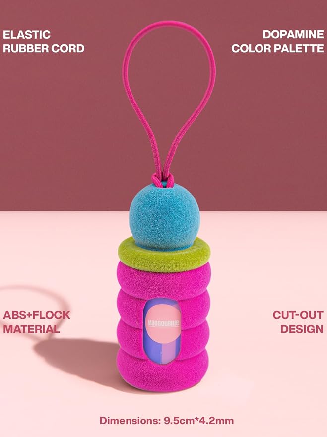Dog Waste Bag Dispenser Pet Poop Bags Holder for Leash Lightweight Doggie Waste Bags Dispensers with Leash Attachment Includes 15 Bags(pink fuzz) - Image 5