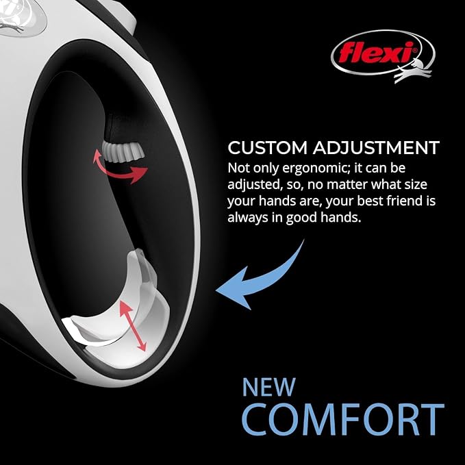 FLEXI® Comfort Tape Retractable Dog Leash, Medium, 16 ft - Grey/Black | German engineered, original flexi leash, durable quality for dogs up to 55 lbs, tangle-free, walking, reliable brake system - Image 3