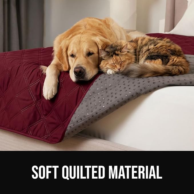 GORILLA GRIP® Waterproof Dog Blanket, Couch Cover for Dogs, 40x50 Burgundy | Silicone Grip Backing, Washable, Leakproof, Protects Sofa, Sectional, Bed, Crate, Car and RV, Senior Pet Essential - Image 9