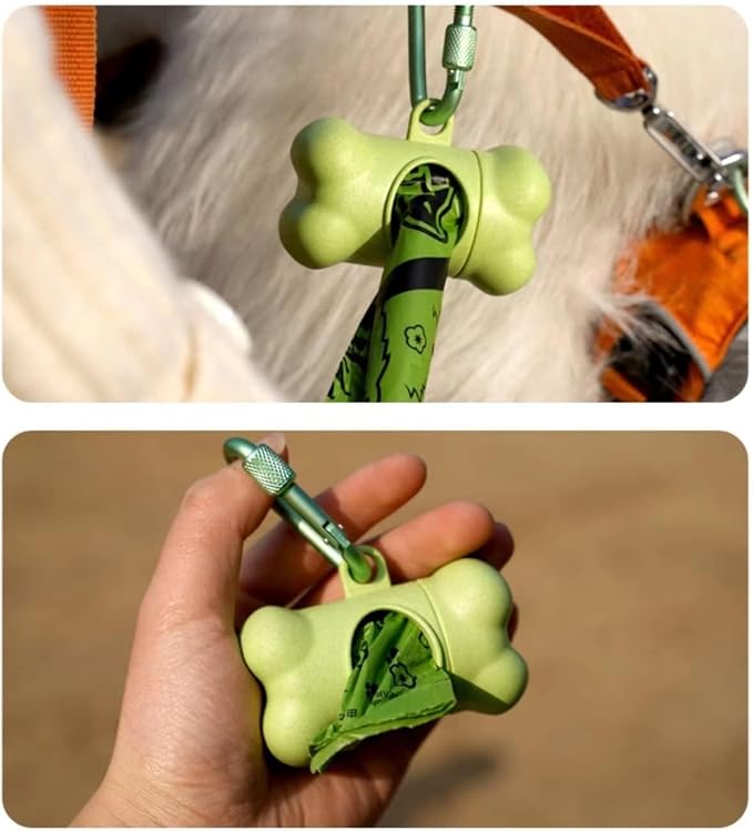Dog Poop Pickup Bags Holder Dispenser with Standard-Sized Leak-Proof Scented Doggy Waste Bags and Carabiner with Safety Lock&Fastener Never Loose on Leash Lead Again (2 Holder 30 Bags, Green) - Image 4