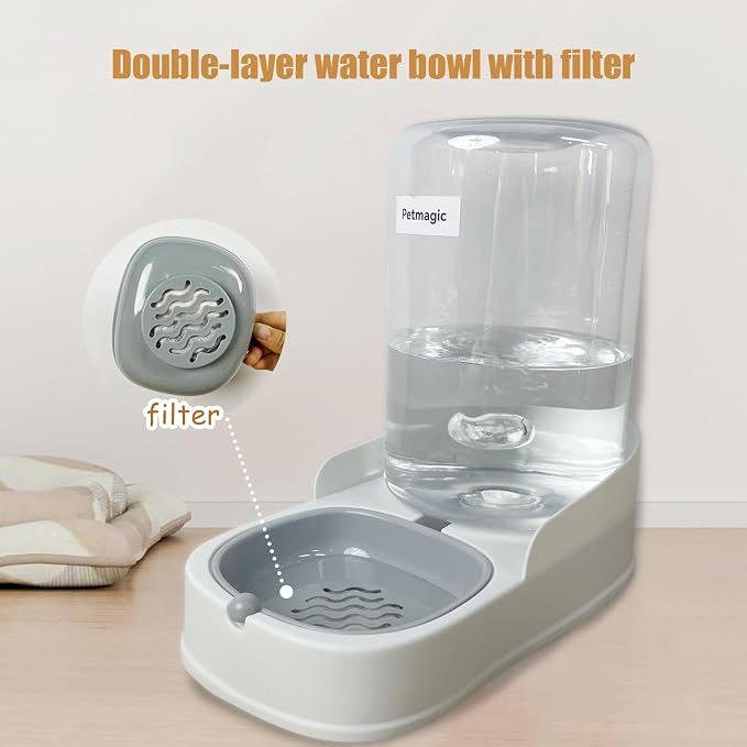 Gravity cat Feeder by Petmagic is a 3.6L Large-Capacity cat Food and Water Bowl Set. This Two-piece Set is Suitable for pet Feeding, Including Small and Medium-Sized Dogs, Kittens. - Image 4