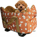Dog Car Seat for Small Dogs 5-15 lbs,Cofe Color | Pet Travel Booster Seat with Safety Leash, Detachable Seat Belt,Storage Pockets by HANMEIANINC
