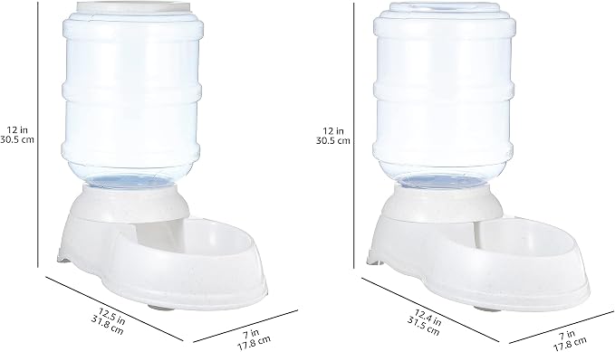 Amazon Basics Automatic Pet Water Dispenser and Gravity Food Feeder Set for Cat and Dog, Easy to Clean, 152fl.oz food feeder, 135.3fl.oz water dispenser, Small, Pack of 2 - Image 7