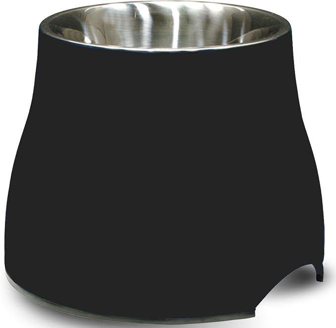 Dogit Elevated Dog Bowl, Stainless Steel Dog Food and Water Bowl for Small Dogs, Black, 73744 by Dogit