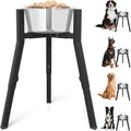 Elevated Dog Bowl Stand for Large Dogs, Adjustable Height & Width,Single Raised Dog Food Water Holder,Bowl Not Included by TIDANT