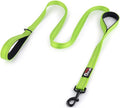 Dog Leash 6ft Long,Traffic Padded Two Handle,Heavy Duty,Reflective Double Handles Lead for Control Safety Training,Leashes for Large Dogs or Medium Dogs,Dual Handles Leads(Green) by PrimalPetGear