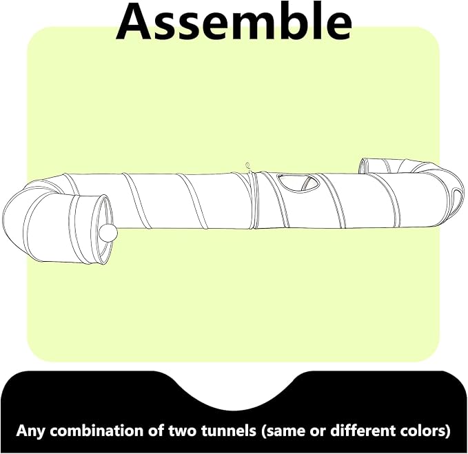 Cat Tunnel, 2-Way Collapsible Cat Tube with Interactive Peek-A-Boo Hole, Toy Ball, and Rope – Ideal for Indoor Cats, Kittens, and Rabbits (Green) - Image 5