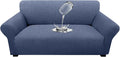 Waterproof Stretch Spandex Loveseat Couch Cover - Non-Slip Soft Sofa Slipcover with Elastic Bottom, Washable Leakproof Furniture Protector for Kids, Pets, Dogs & Cats (Loveseat, Blue Gray) by Unknown