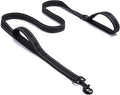 Solmoony 6FT Black Strong Dog Leash with 2 Padded Handles, Traffic Handle Extra Control, Double-Sided Reflective Walking Lead for Small Medium and Large Dogs(Black, 6FT) by SOLMOONY