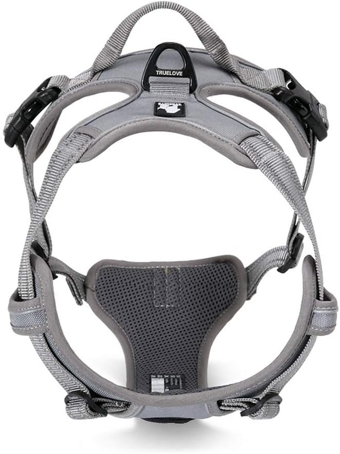 TRUE LOVE Adjustable No-Pull Dog Harness Reflective Pup Vest Harnesses Comfortable Control Brilliant Colors Truelove TLH5651(Gray,XS) | Front Clip, No-Choke, Soft Padded, Control Handle, Anti Escape, Dog Car Harness, Walking and Training, Escape Proof,... - Image 7