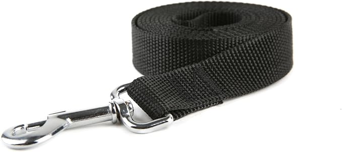 Nylon Dog Training Leash, Traction Rope, 4Ft /5 Foot /6 Feet Long, 5/8 inch 3/4 Inch 1 Inch Wide, for Small and Medium Dogs (1'' x 7 FT, Black) - Image 2
