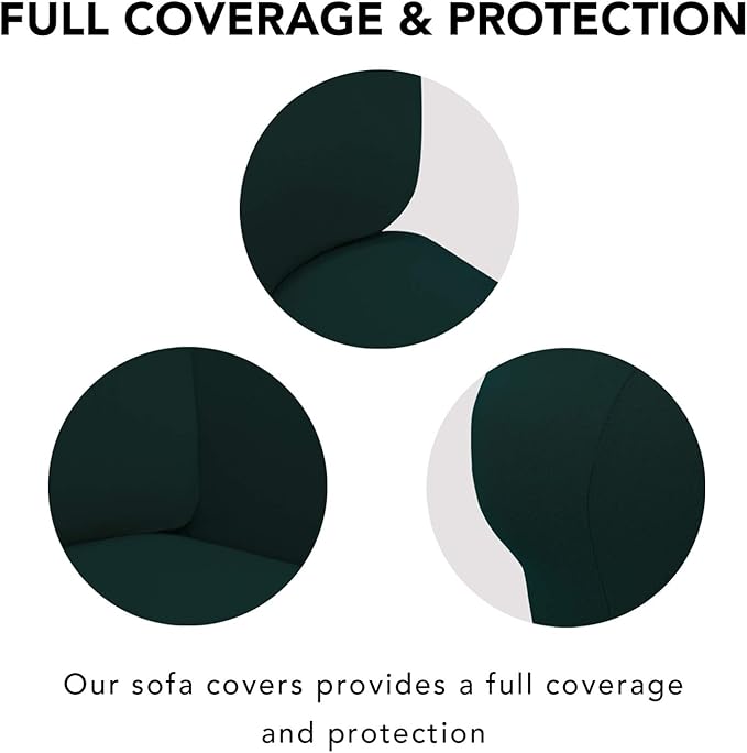 PureFit Stretch Oversized Couch Covers Fleece Sofa Slipcovers Deep Teal | 1-Piece Sofa Cover Washable Soft Couch Protector, Couch Slipcover with Non Skid Foam and Elastic Bottom for Kids, Dogs - Image 3