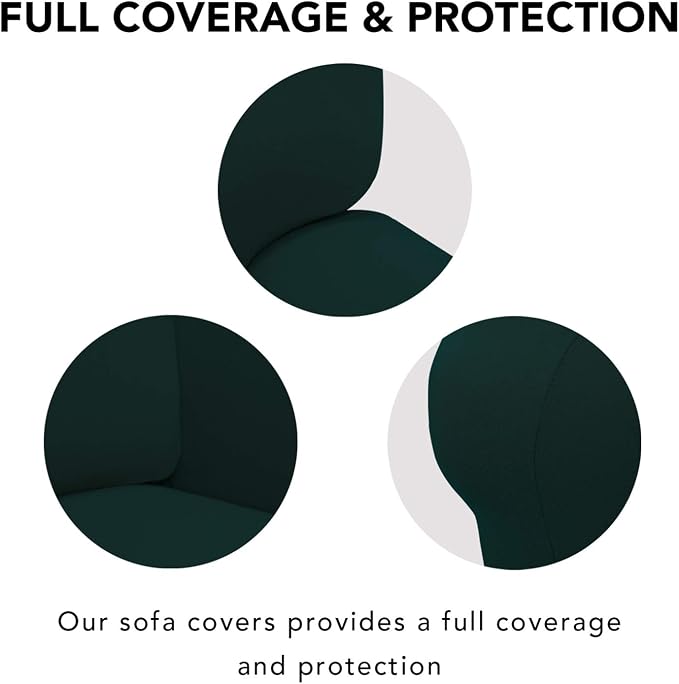 PureFit Super Stretch Chair Covers Fleece Couch Covers for Sofa Deep Teal | 1-Piece Spandex Couch Cover Soft Couch Protector, Sofa Cover Washable with Non Skid Foam and Elastic Bottom for Kids, Dogs - Image 3