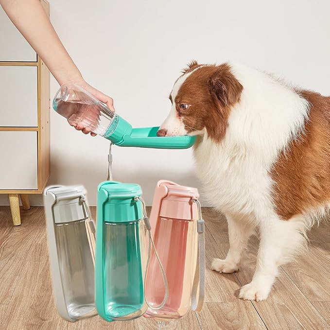 Dog Water Bottle Portable for Walking Pet Travel 19 OZ Leak proof Water Bottle Bowl with Drinking Feeder Cat Puppy Water Dispenser for Hiking Camping Grey | for Puppy Cat Walking Hiking Camping, Pet Travel Leak proof Water Bottle Bowl Small Medium Larg... - Image 5