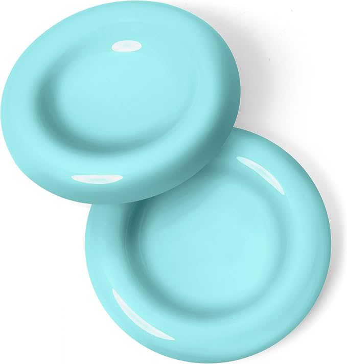 CatGuru Cat Food Bowl, Ceramic Bowls for Indoor Cats, No Spill Cat Feeding Bowl, Whisker Stress Free Kitten Bowls, Non Skin Pet Bowls for Food and Water (Torus - Set of Two, Aruba) by CatGuru
