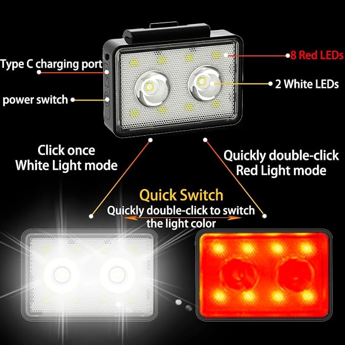 Rechargeable Dog Collar Lights, SUPPENGUIN 3+4 Modes Dog Lights Clip on for Night Walking, Night time, Portable, IP44 Waterproof (Black, 2 Pack) - Image 3