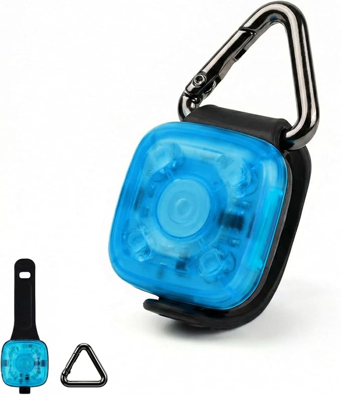 Dog Collar Light, Rechargeable LED Dog Safety Light for Night Walking, Clip-On or Strap-On Pet Light for Collar, Harness and Leash, High Visibility, Water-Resistant, USB-C, Blue by gogout