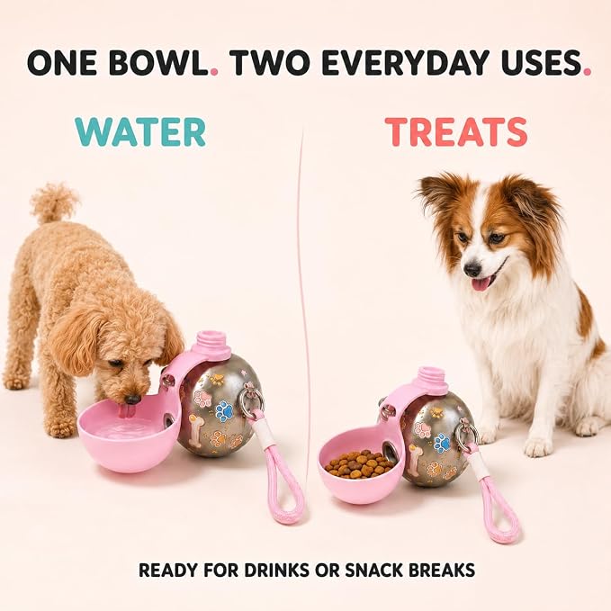 Dog Water Bottle Portable with Built-in Portable Dog Water Bowl, Stainless Steel Leak-Proof One-Hand Pet Water Dispenser for Walking, Hiking & Travel, Small Medium Large Dogs(Blue) - Image 5