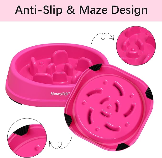 MateeyLife 1-Pack Slow Feeder Dog Bowls, 1 Cup, Dog Puzzle Feeder Bowl | Food-contact safe, dishwasher safe, non-slip base, maze design, for fast eaters, for dogs and cats, daily mealtimes - Image 4
