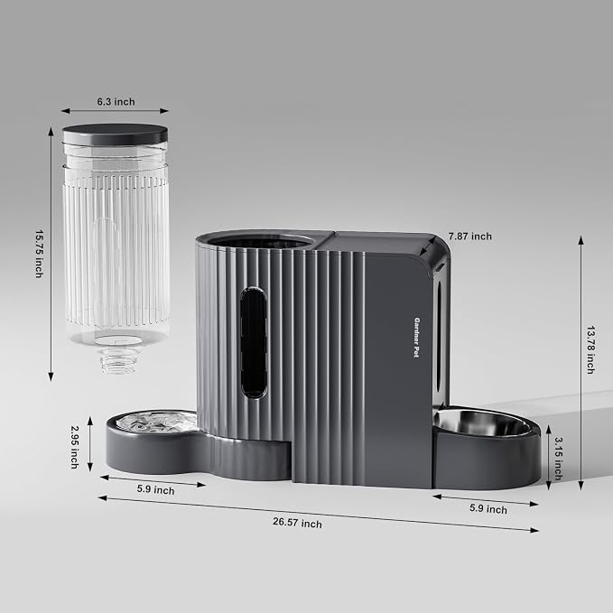Gardner Pet Automatic Gravity Cat Food Feeder and Water Dispenser Stainless Steel Two-in-One Set Large Capacity Dispenser for Pets Dogs, Puppies, Kittens-(1.6 Gallons x 2) - Image 9