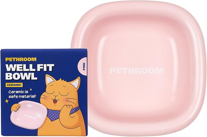 Well Fit Dog Bowl, Durable Ceramic Cat & Dog Food and Water Bowl by PETHROOM