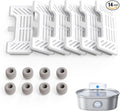 uahpet 6 Pack Replacement Filters & 8 Pack Replacement Filter Sponges for Stainless Steel Pet Fountain Pro (with Water Level Window Version), Water Fountain is not Included by uahpet