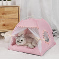 Selena Cat Bed Tents Dog House Indoor Outdoor Lace Mesh Breathable Windows Door Curtains Removable Portable Nest Teepe House (Large,Pink(Flower)) by Unknown