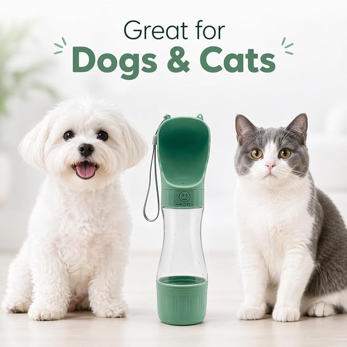 Portable Dog Water Bottle, Leak-Proof Pet Water Dispenser with Food Container, Travel Water Bottle for Dogs, Walking, Hiking & Outdoor Adventures - Image 2