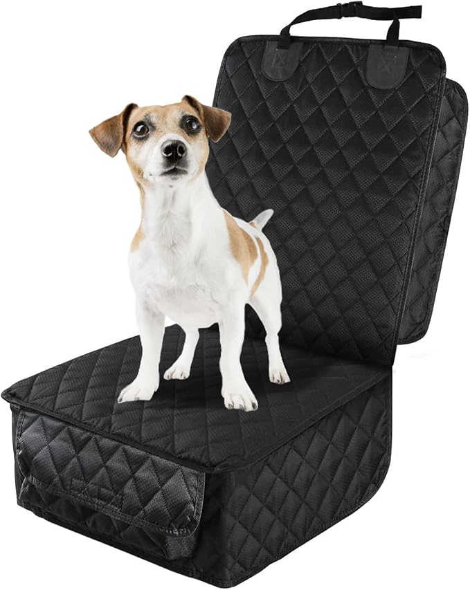 PETICON Waterproof Front Seat Car Cover, Full Protection Dog Car Seat Cover | Side Flaps, Nonslip, Scratchproof, Fits Cars, Trucks, SUVs, Jeep by PETICON