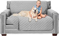 Sofa Shield® Couch Loveseat Slip Cover for Dogs with Strap, Light Gray | Reversible Furniture Protector, Stain and Tear Resistant Cushion Cover, Machine Washable Slipcover for Pets, Cats 70 inch by SofaShield
