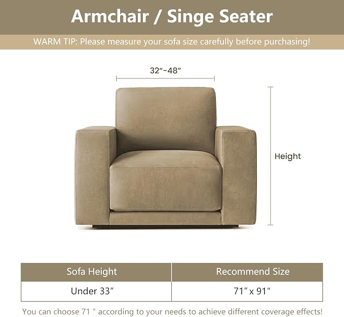 MYSKY HOME Chair Covers Armchair, Recliner Chair Cover Dark Grey Couch Cover, Sofa Cover for Sectional Sofa L Shape Oversized Couch Covers Protector for Dog Pet Couch Throw Slipcover Washable, 71"X91" - Image 6