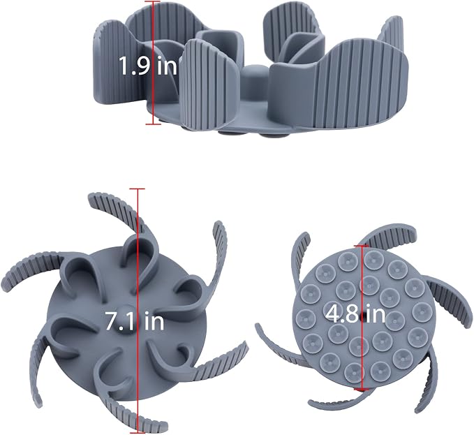 Keegud Slow Feeder Dog Bowls Insert [Octopus Suction Cups] Super Firm Slow Eating Dog Bowl [Cuttable] for Large Breed and Medium Size Dog Compatible with Regular and Elevated Dog Bowls (Flower) | Octopus Suction Cups Super Firm Customizable Cut for Mos... - Image 6
